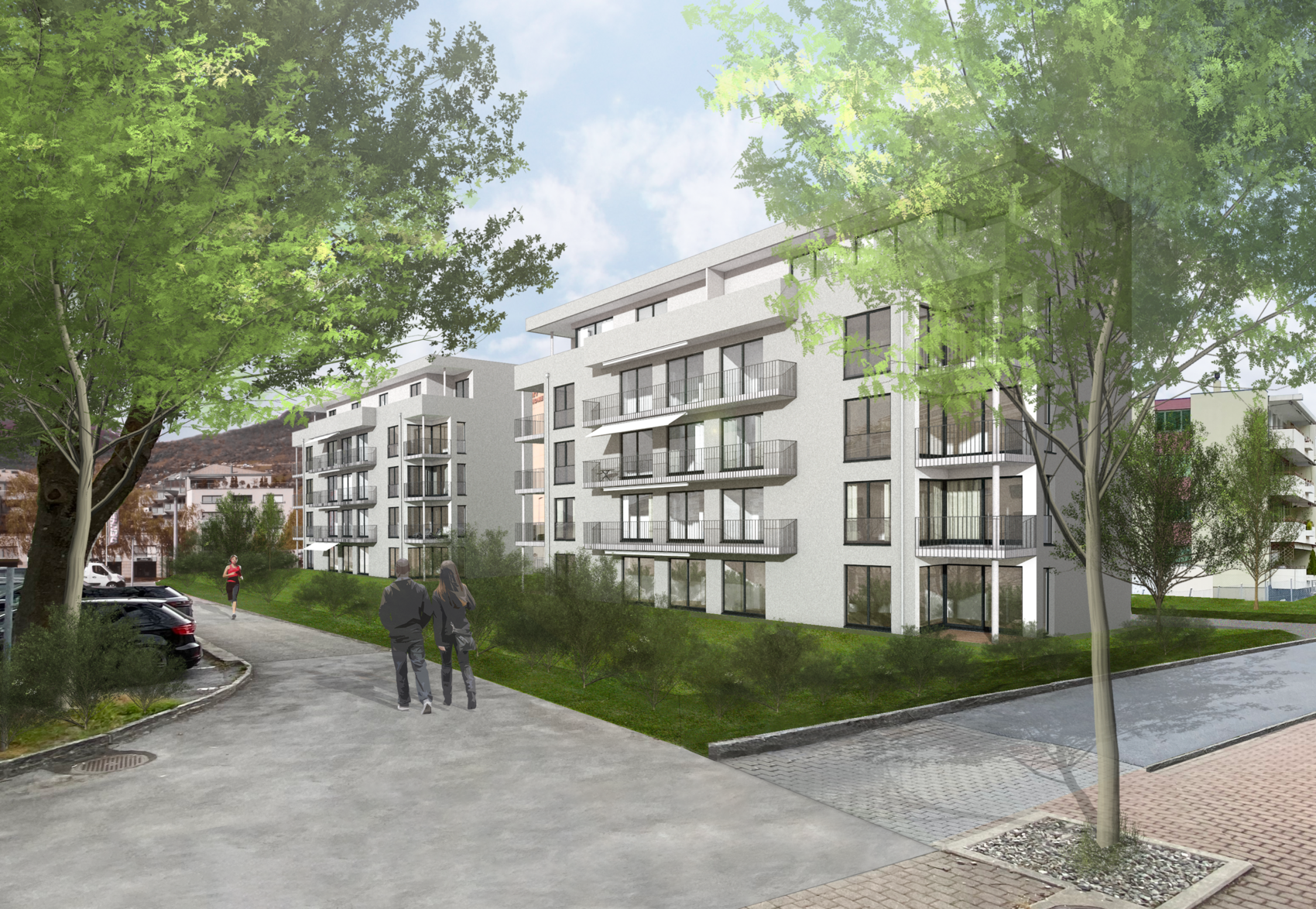 Aussenvisualisierung Mischipark - Überbauung in Visp